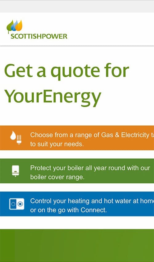 YourEnergy quote old mobile screenshot